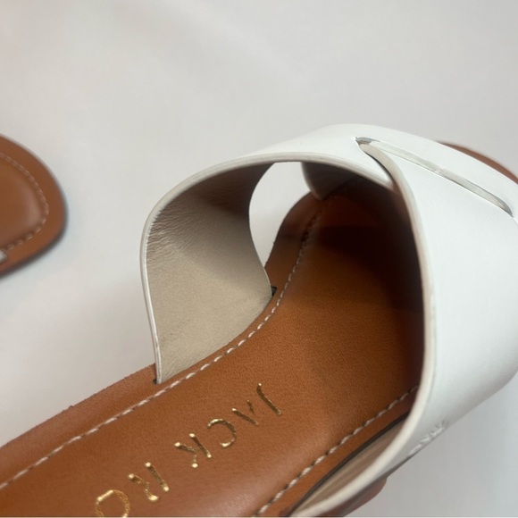 Jack Rogers Classic White Leather Sloane Slotted X Band Slip On Sandals Size 6M - Picture 10 of 16